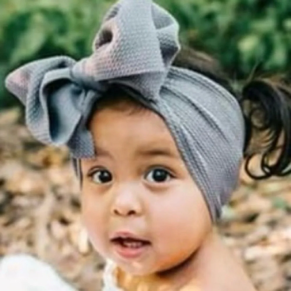 Dark Gray Soft Big Bow Headband